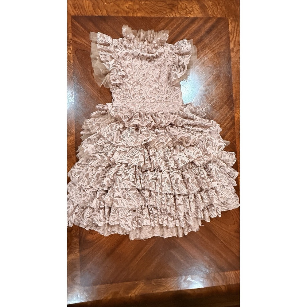 Joyfolie Mia Joy Anouk Petticoat Dress Girls Size 6 Blush Lace Ruffle
